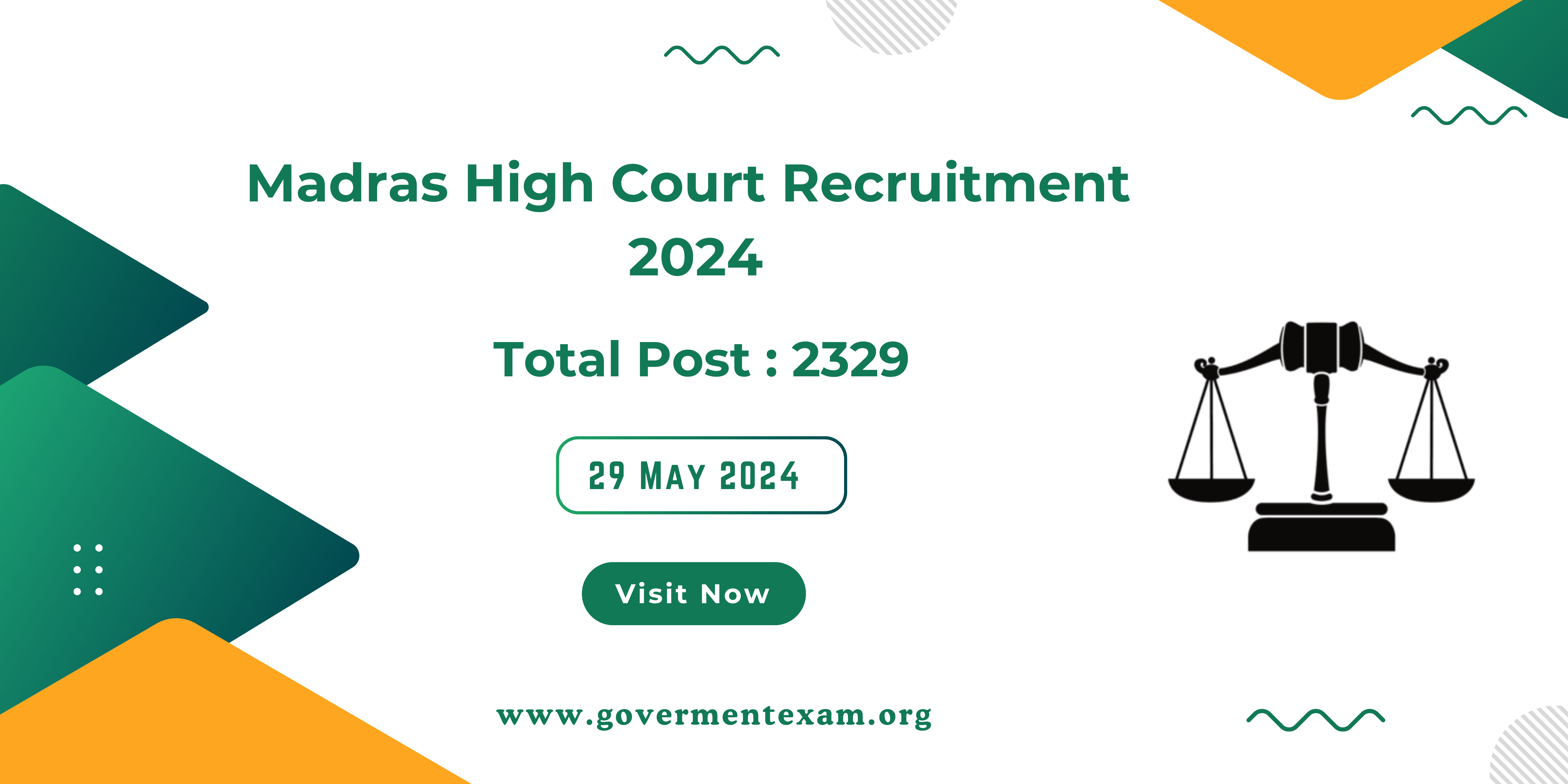 Madras High Court Recruitment Apply For  2329 Post 2024